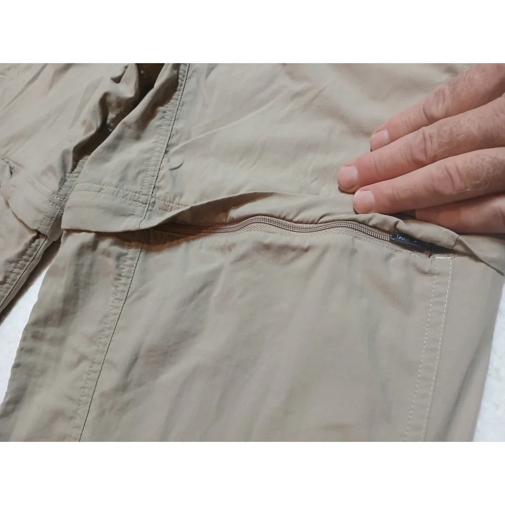 The North Face Paramount Convertible Hiking Pants Mens L Khaki Tan Zip Off Trail